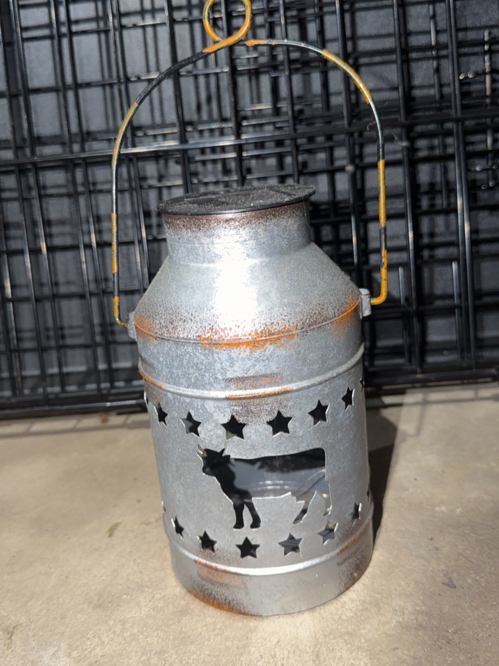 Rustic Silver Goat Lantern by